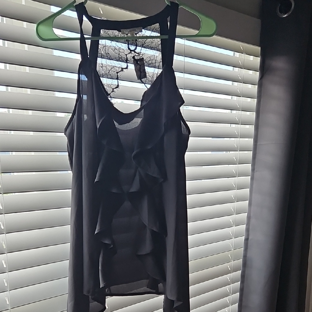 Maurices Black Ruffle Sleeveless Blouse